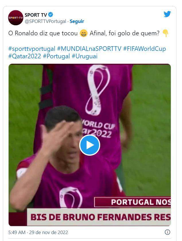 C罗笑称：我碰到了球 B费承认：原以为首球是C罗的